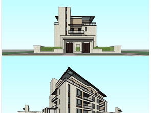 精品叠水别墅草图大师模型设计图下载指南